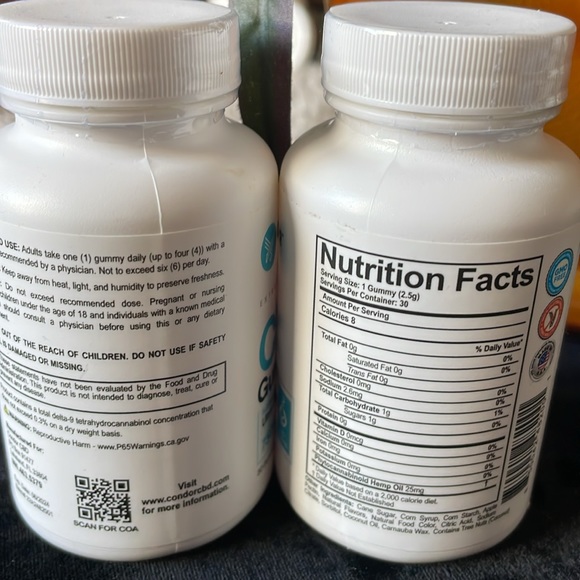 2 Bottles Condor Gummies Pain Relief Extra Strength 30ct each - Picture 2 of 4